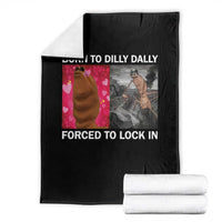 Marcus The Worm Meme Throw Blanket Born To Dilly Dally Forced To Lock In Funny Cute Brainrot - Wonder Print Shop
