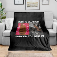 Marcus The Worm Meme Throw Blanket Born To Dilly Dally Forced To Lock In Funny Cute Brainrot - Wonder Print Shop