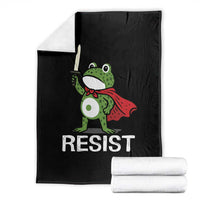 Resist Frog With Sword Throw Blanket No Kings Portland Protest - Wonder Print Shop