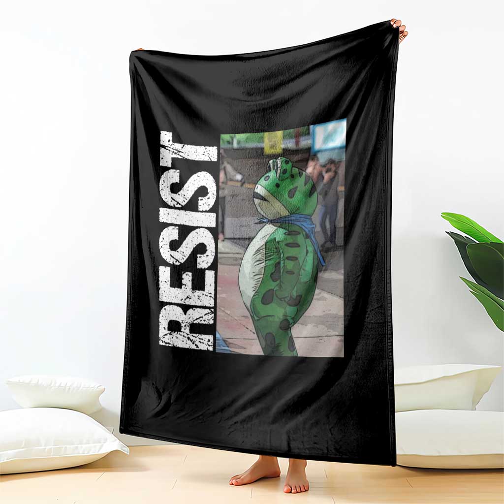 Portland Frog Protest Throw Blanket Vintage Activist Resistance - Wonder Print Shop