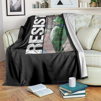 Portland Frog Protest Throw Blanket Vintage Activist Resistance - Wonder Print Shop