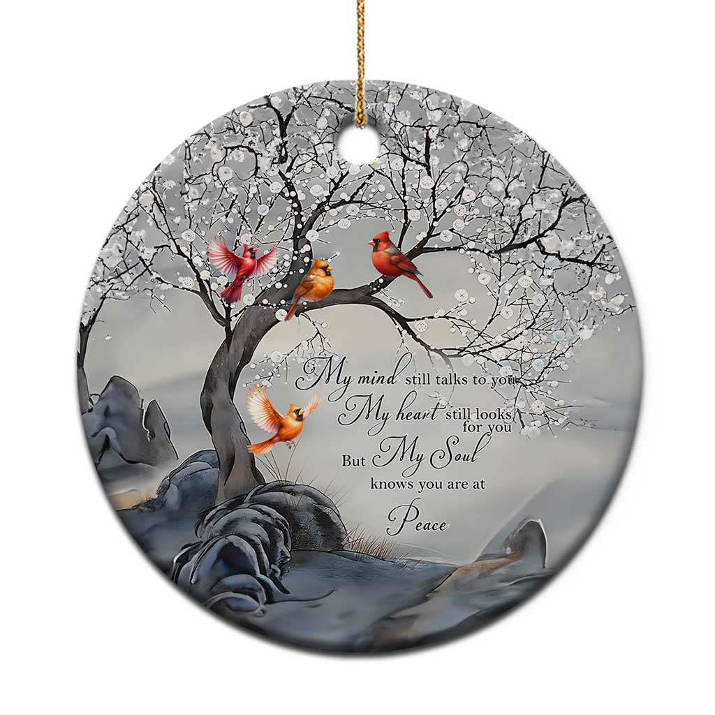 Memorial Christmas Ornament My Mind Still Talks to You Cardinal Loss of Father Gift - Wonder Print Shop