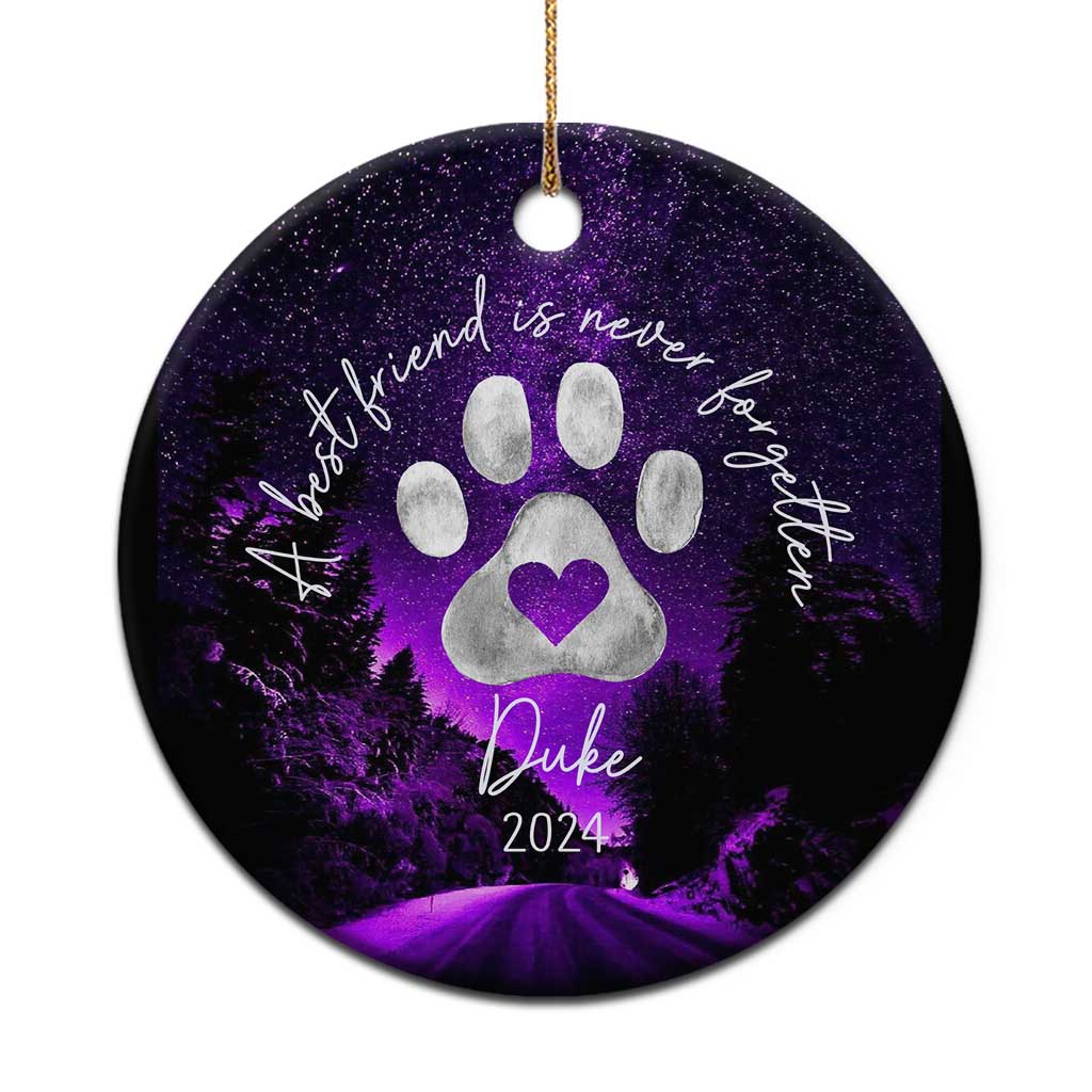 Personalized Dog Memorial Christmas Ornament 2024 Custom Name Pet Remembrance A Best Friend Is Never Forget - Wonder Print Shop