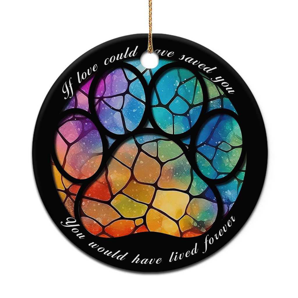 Pet Memorial Christmas Ornament Loss of Dog Cat Paw Pet Remembrance Gifts Stained Glass - Wonder Print Shop