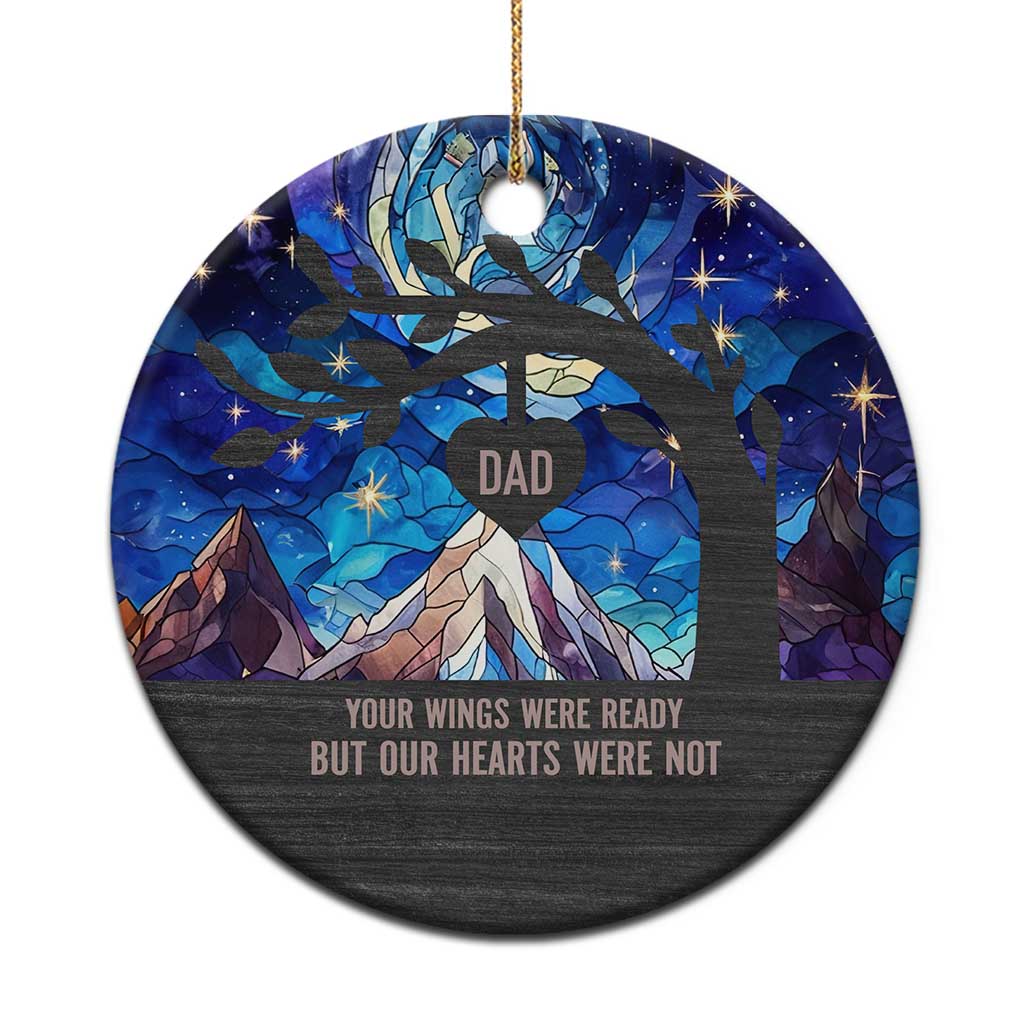 Personalized Memorial Christmas Ornament Custom Loss of Father Sympathy Gift Stained Glass - Wonder Print Shop