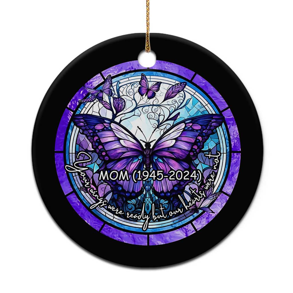 Personalized Memorial Christmas Ornament Custom Loss of Mother Grandma Sympathy Gift Butterfly Stained Glass - Wonder Print Shop