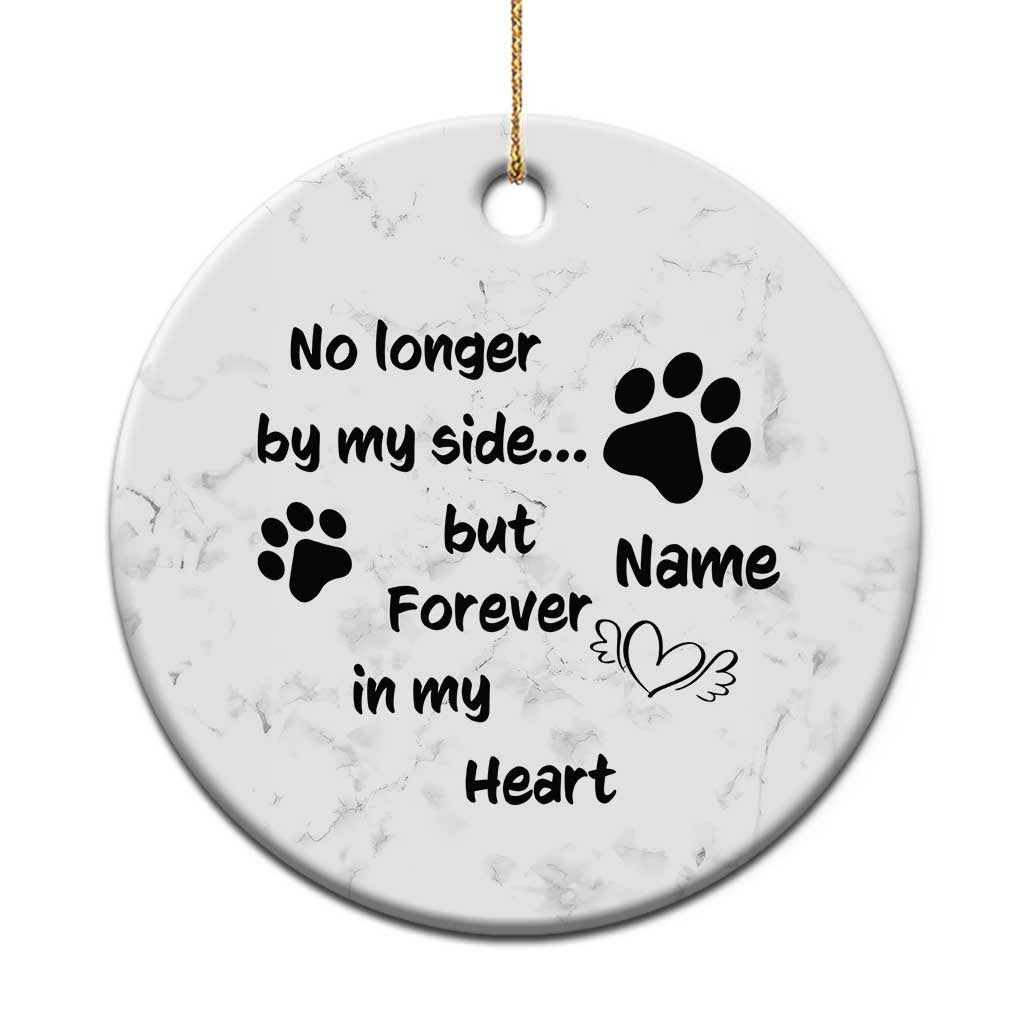 Personalized Dog Memorial Christmas Ornament Custom Name Forever In My Hearts Keepsake - Wonder Print Shop