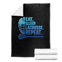 Eat Sleep Lacrosse Repeat Throw Blanket Funny Lax Lover Player - Wonder Print Shop