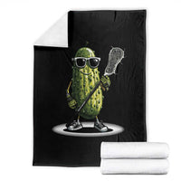 Funny Lacrosse Throw Blanket Pickle Playing Lax Lover Player - Wonder Print Shop