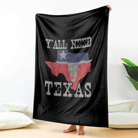 Yall Need Texas Throw Blanket State Map Vintage - Wonder Print Shop