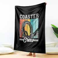 Vintage Rollercoaster Crew Throw Blanket Family Roller Coaster Amusement Park