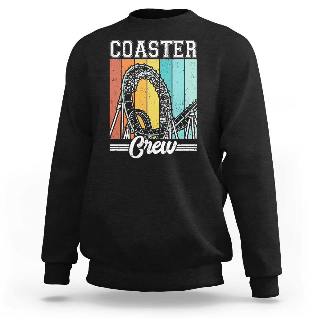 Vintage Rollercoaster Crew Sweatshirt Family Roller Coaster Amusement Park