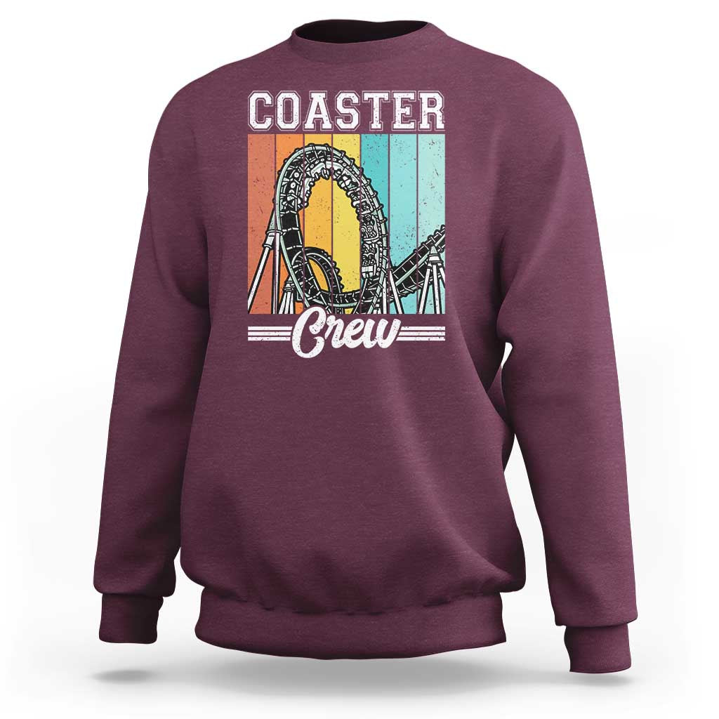Vintage Rollercoaster Crew Sweatshirt Family Roller Coaster Amusement Park