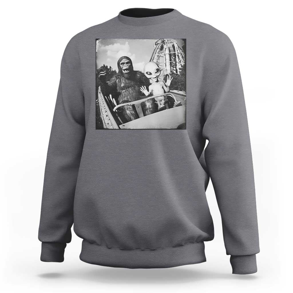 Funny Bigfoot Alien Sweatshirt Sasquatch UFO Coaster - Wonder Print Shop