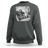 Funny Bigfoot Alien Sweatshirt Sasquatch UFO Coaster - Wonder Print Shop