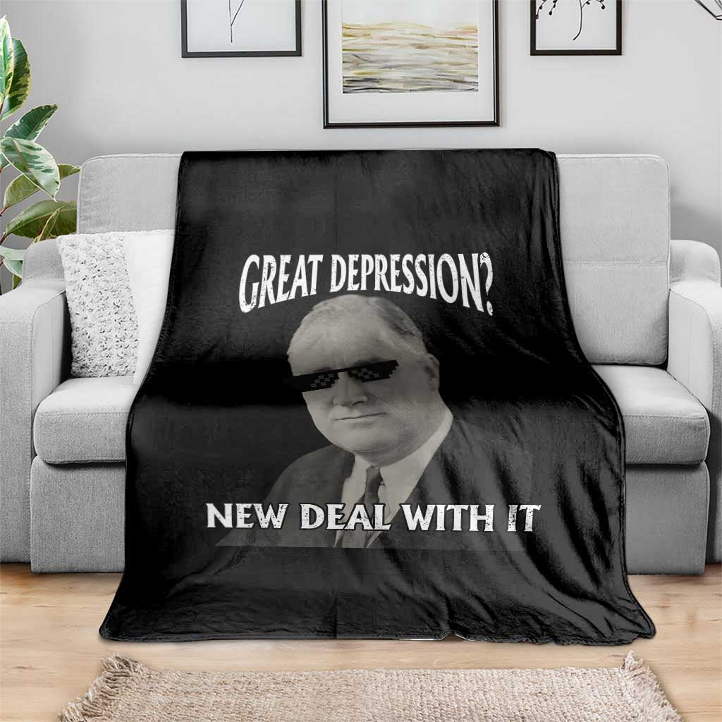 FDR Great Depression Deal With It Throw Blanket Funny History Meme
