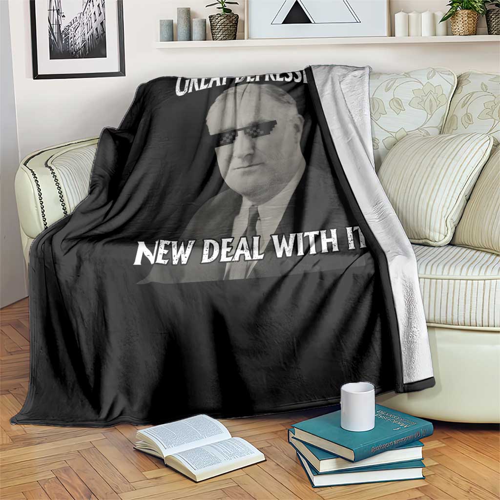 FDR Great Depression Deal With It Throw Blanket Funny History Meme