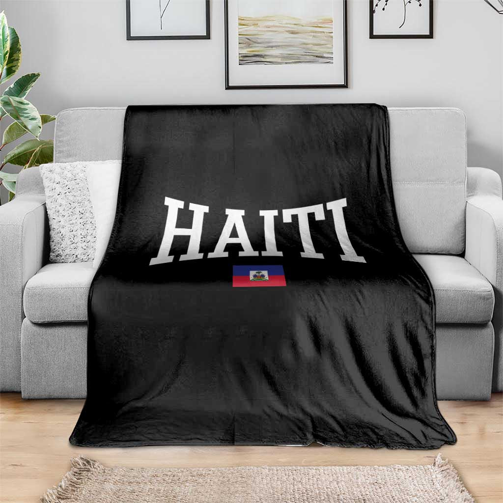 Haiti Haitian Flag Caribbean Souvenir Throw Blanket Vintage Varsity Sports