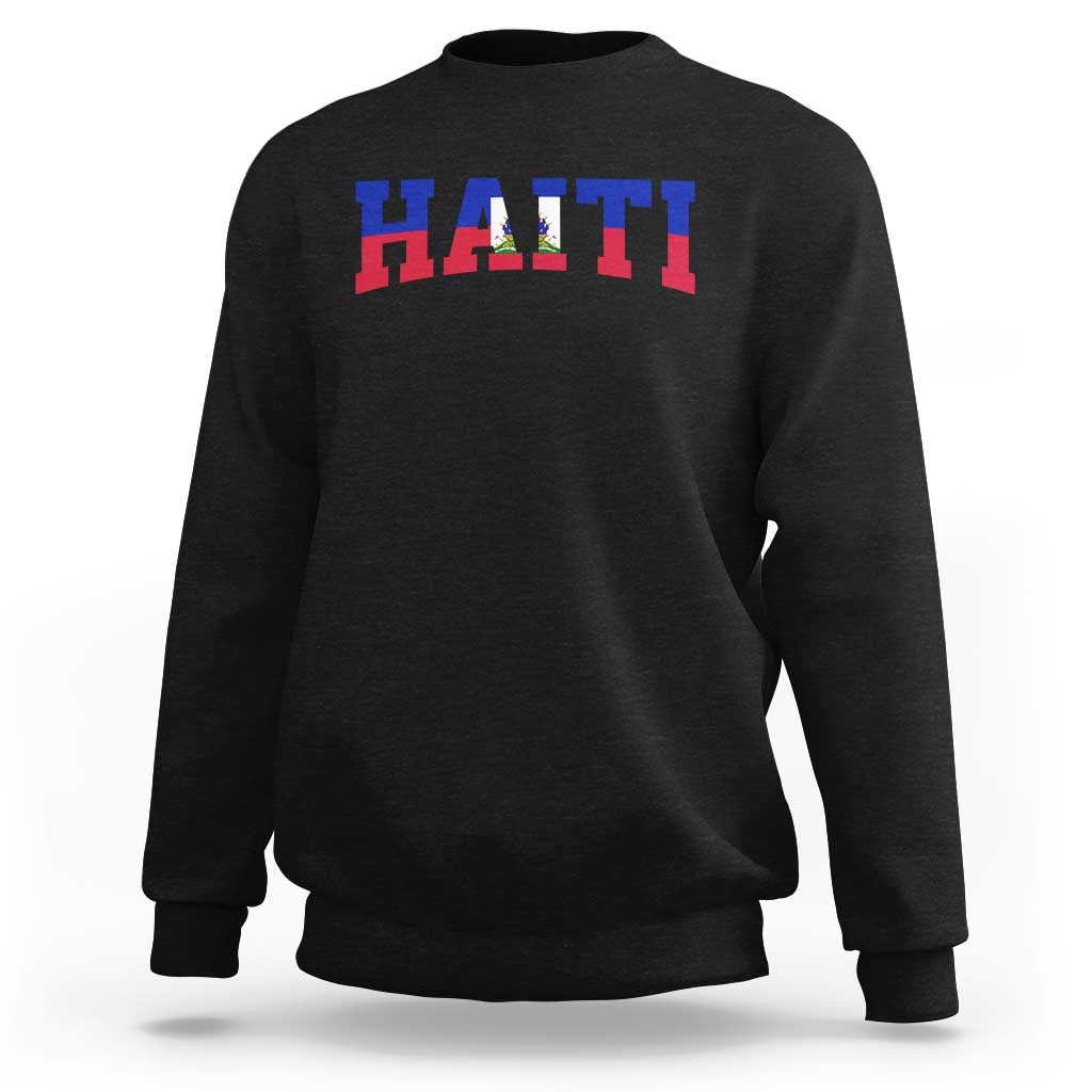 Vintage Haiti Sweatshirt Varsity Haitian Flag Classic Haitian Pride College Style