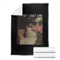 Cat Meme Throw Blanket Fun Fact I Dont Care Funny Saying Quote - Wonder Print Shop