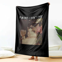 Cat Meme Throw Blanket Fun Fact I Dont Care Funny Saying Quote - Wonder Print Shop