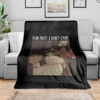 Cat Meme Throw Blanket Fun Fact I Dont Care Funny Saying Quote - Wonder Print Shop