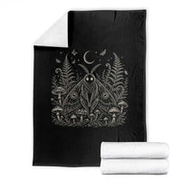 Mothman Throw Blanket Vintage Cryptid Graphic Gothic Forest Moth Mushroom Folklore Gift