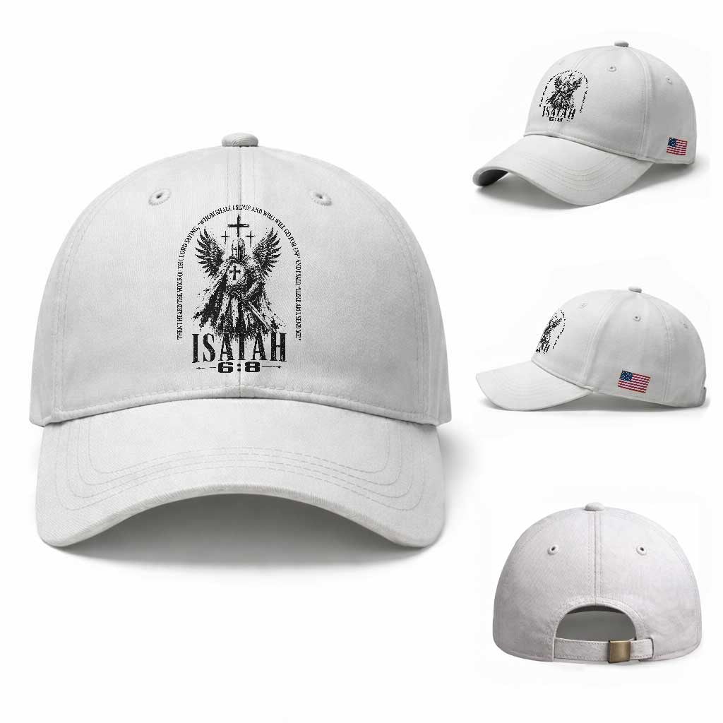 Here Am I Send Me Isaiah 6 8 Catholic Knight Templar Crusader Faith Baseball Cap