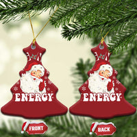 Red bell-shaped Santa Christmas ornament with “Big Nick Energy” graphic and hanging loop