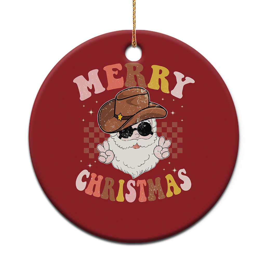 Cowboy Christmas Ornament Vintage 90s Western Groovy Santa Claus Xmas Vibes - Wonder Print Shop