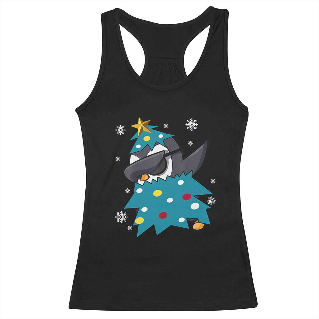 Christmas Penguin Racerback Tank Top Funny Animals Xmas Tree Lights Boys Kids