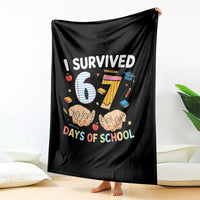 I Survived 67 Days of School Funny Six Seven Meme Throw Blanket - Wonder Print Shop