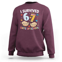I Survived 67 Days of School Funny Six Seven Meme Sweatshirt - Wonder Print Shop