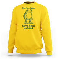 Funny Frog Sweatshirt My Heebies Have Been Jeebied Weirdcore Meme - Wonder Print Shop