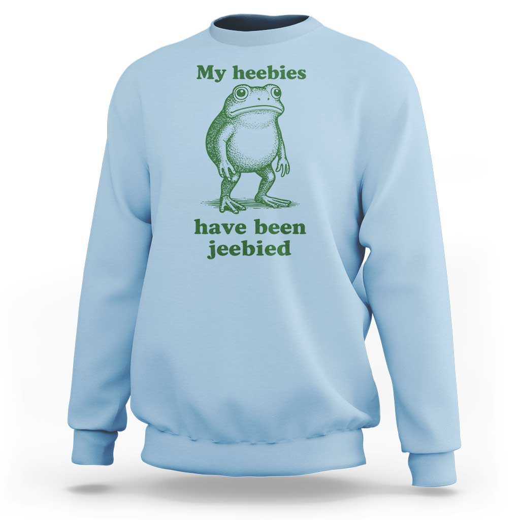 Funny Frog Sweatshirt My Heebies Have Been Jeebied Weirdcore Meme - Wonder Print Shop
