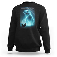 Remember Who You Are Sweatshirt Funny Evolution Joke Meme Chicken Dinosaur - Wonder Print Shop