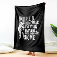 R.E.D Friday Throw Blanket Remember Everyone Deployed American Flag Military Supportive - Wonder Print Shop