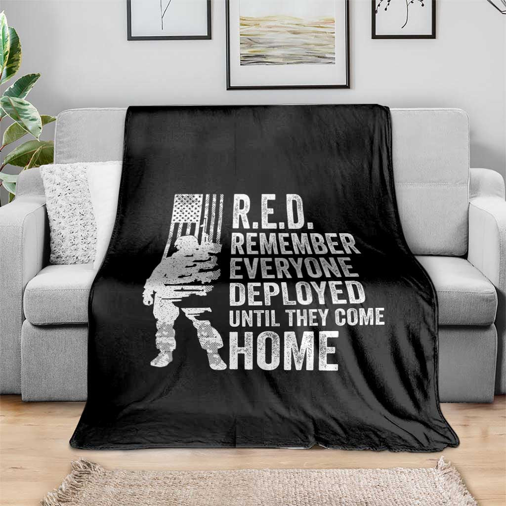 R.E.D Friday Throw Blanket Remember Everyone Deployed American Flag Military Supportive - Wonder Print Shop