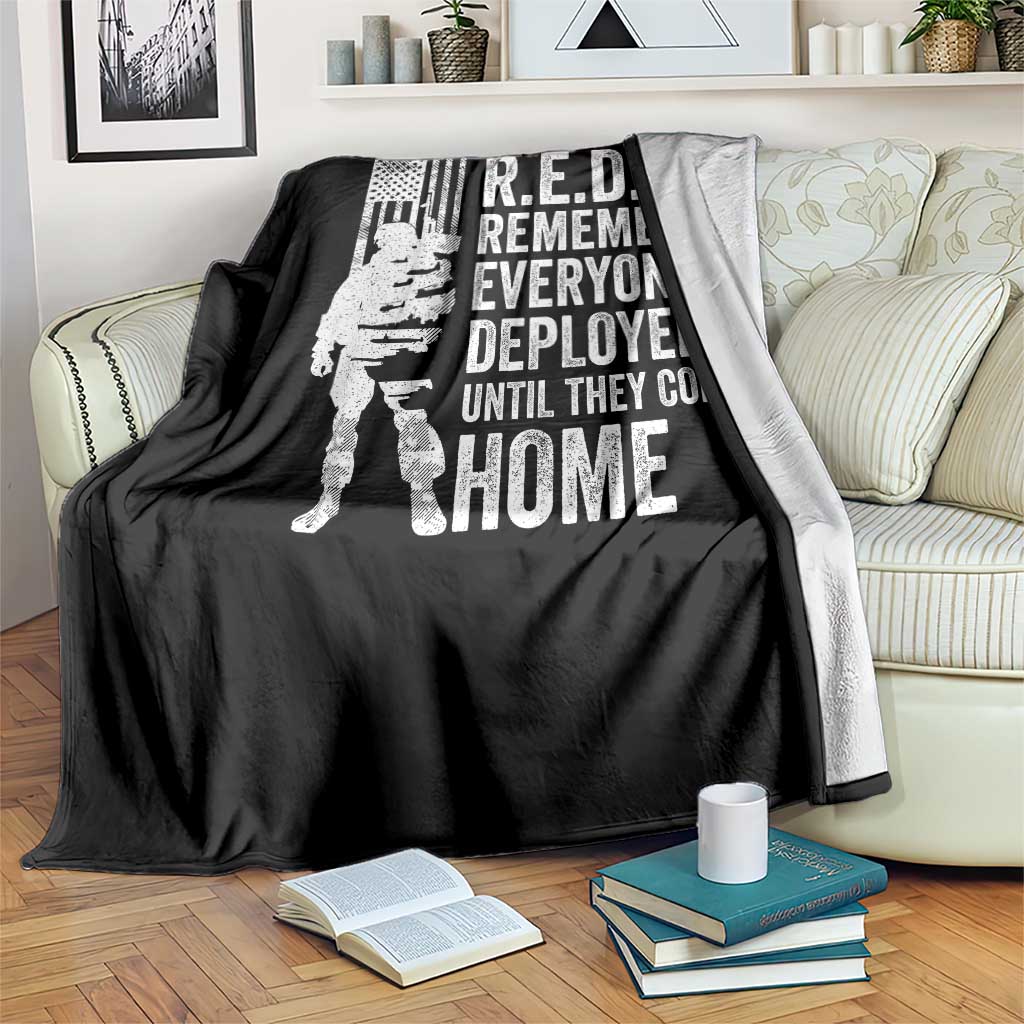 R.E.D Friday Throw Blanket Remember Everyone Deployed American Flag Military Supportive - Wonder Print Shop