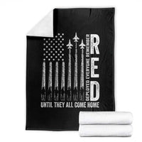 RED Friday Remember Everyone Deployed Throw Blanket Military American Flag - Wonder Print Shop