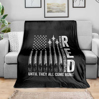 RED Friday Remember Everyone Deployed Throw Blanket Military American Flag - Wonder Print Shop