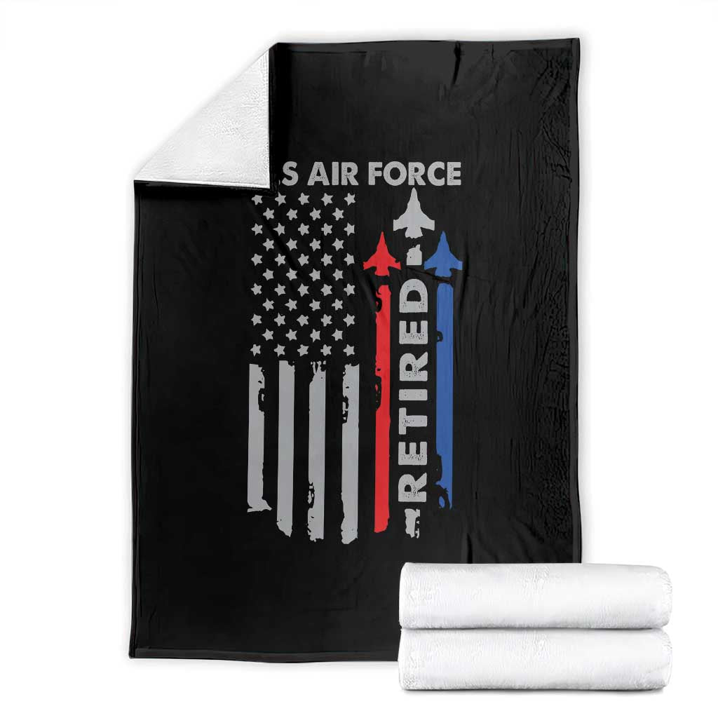 Veteran US Air Force Throw Blanket Vintage USA Flag Veterans - Wonder Print Shop