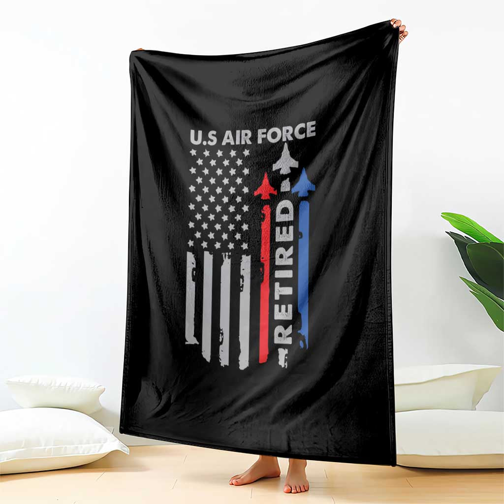 Veteran US Air Force Throw Blanket Vintage USA Flag Veterans - Wonder Print Shop
