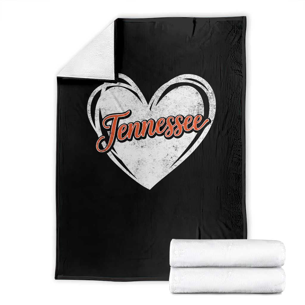 Vintage Tennessee Throw Blanket Heart Graphic TN Orange US State