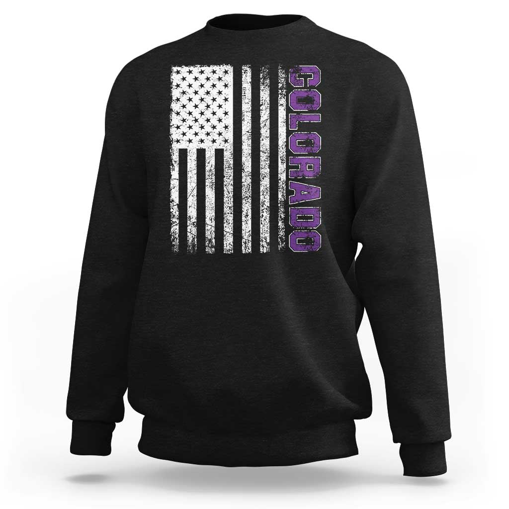 Vintage Colorado Sweatshirt Retro Vintage Rocky Mountains USA Flag Patriotic US State