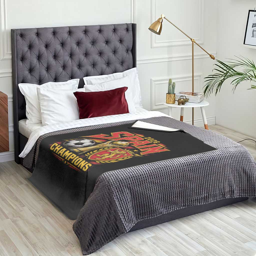 Spain Champions 2026 Throw Blanket Spanish Soccer Fan Graphic
