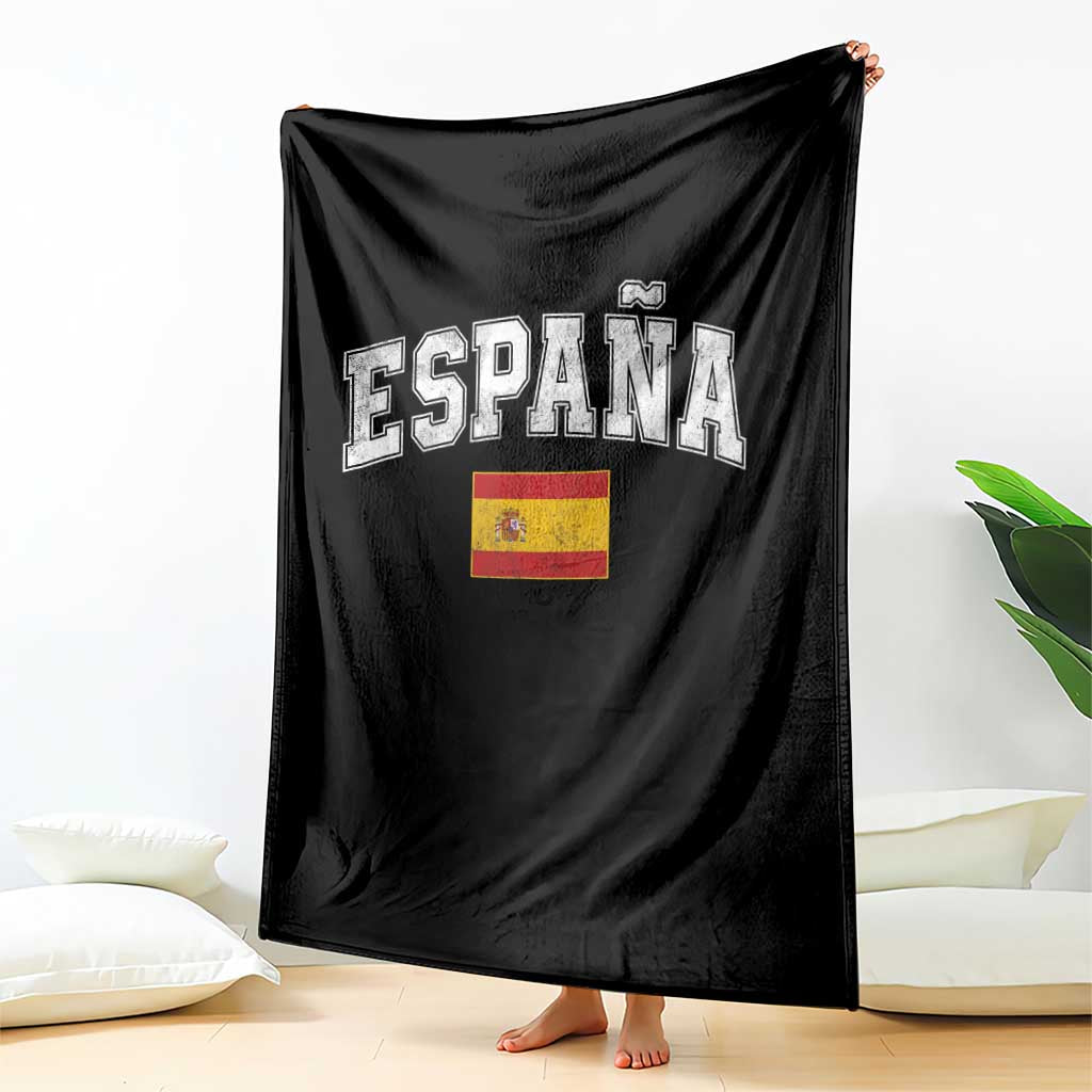 España Vintage Spanish Flag Pride Graphic Throw Blanket