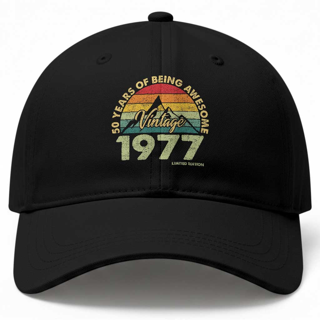 50th Birthday Baseball Cap Vintage 1977 Limited Edition 50 Year Old Gift