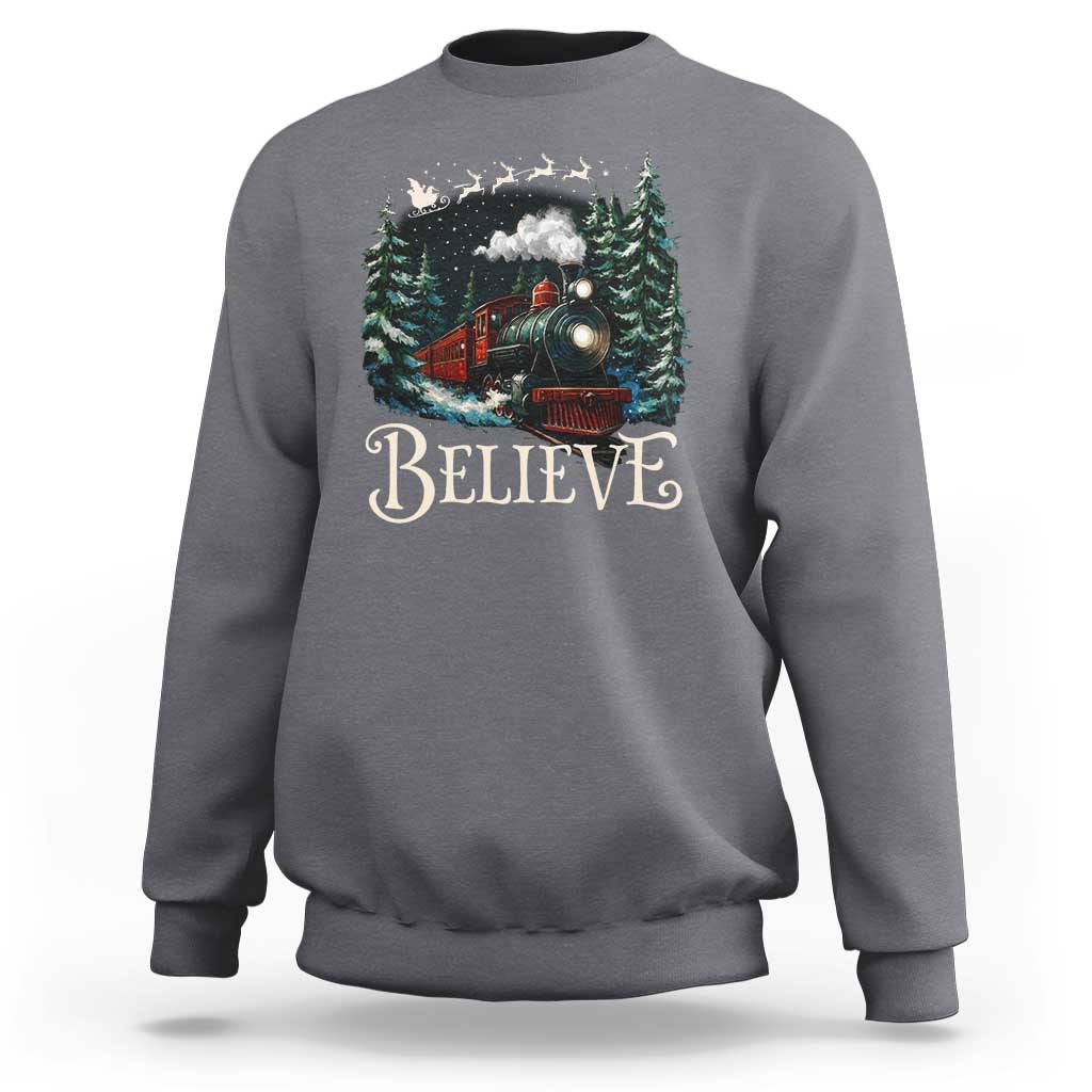 Polar Express Sweatshirt Christmas Believe - Wonder Print Shop