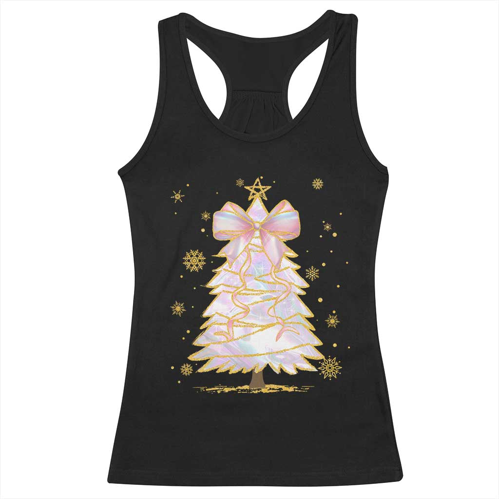 Christmas Tree Bow Racerback Tank Top Gift For Her